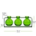thumbnail image 4 of Couronne Co. Trivo Three Recycled Glass Vases with Metal Stand, Table Top Flower Vase Décor - Lime Green, 4 of 5