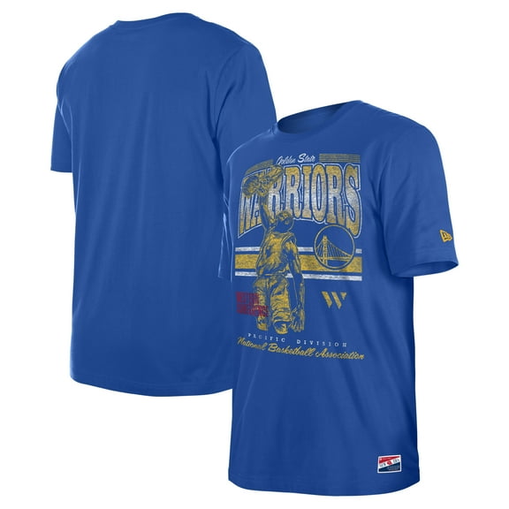 Men's New Era Royal Golden State Warriors Enzyme Wash Oversized T-Shirt