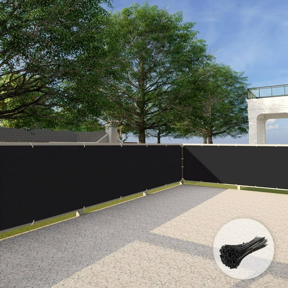 Patio 3' x 90' Balcony Privacy Screen Apartment Railing Covers Fence Panels for Outdoor Temporary Fencing for Porch Deck Backyard Net Mesh with Zip Ties Black