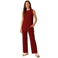 thumbnail image 1 of Moomaya Womens Viscose Jersey 2 Piece Lounge Set - Buttery Soft Tank Top and Wide Leg Pants with Pockets - Ladies Lounge Set, 1 of 7
