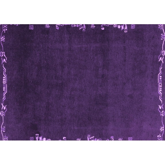 Ahgly Company Indoor Rectangle Abstract Purple Modern Area Rugs, 7' x 10'