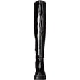 thumbnail image 2 of Sam Edelman Lydia Black Chunky Lug Sole Rounded Toe Over The Knee Fashion Boots (Black Patent, 5), 2 of 6