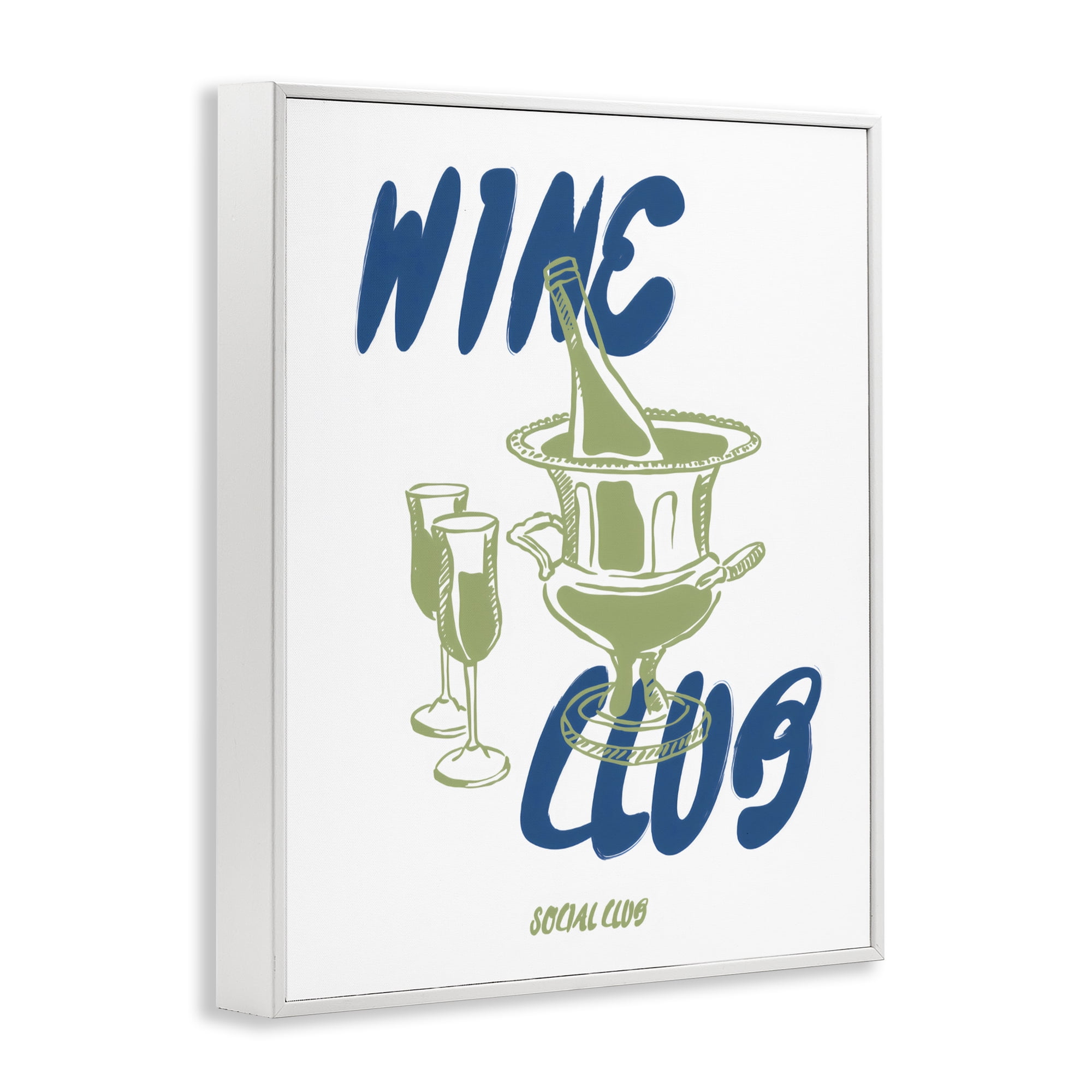 Stupell Industries Wine Club Social Evening Toast White Framed Giclee Art, design by The Prints Vibe