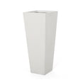 thumbnail image 5 of LiviNest Modern Tall Planter for Patio Decor: 32.5 Inch Square Planter - Indoor Outdoor Use - Drain Hole for Plant Health - Matte White Magnesium Oxide, 5 of 6