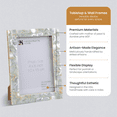 thumbnail image 4 of Home Mother of Pearl Picture Frame 5x7, Decorative Photo Frame Picture Frame for Tabletop or Wall, Thick Picture Frame for Home Wall Decor, Office Desk, 4 of 7