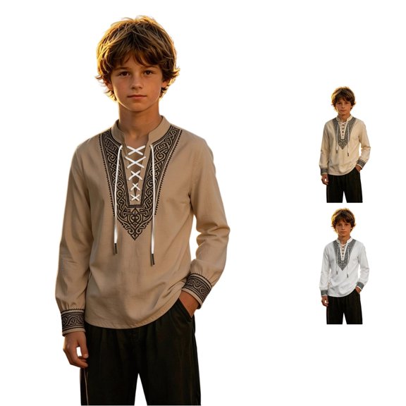 Zylarhe Boys Halloween Hoodies Loose Pullover Hoodie with Halloween Print Long Sleeve Khaki 13-14 Years