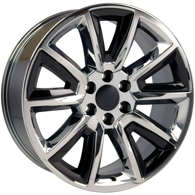 20 Inch Chrome & Black 5696 Wheels & Bridgestone Tires Fit Gm Trucks -  Tahoe Style Rims - Walmart.Com