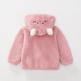 thumbnail image 6 of BFHHYA Toddlers Girls Boys Fuzzy Fleece Hooded Jacket Zip-Up Cartoon Cute Jacket Warm Soft Outerwear for Indoor Play & Short Neighborhood Runs(0-3Y), 6 of 9