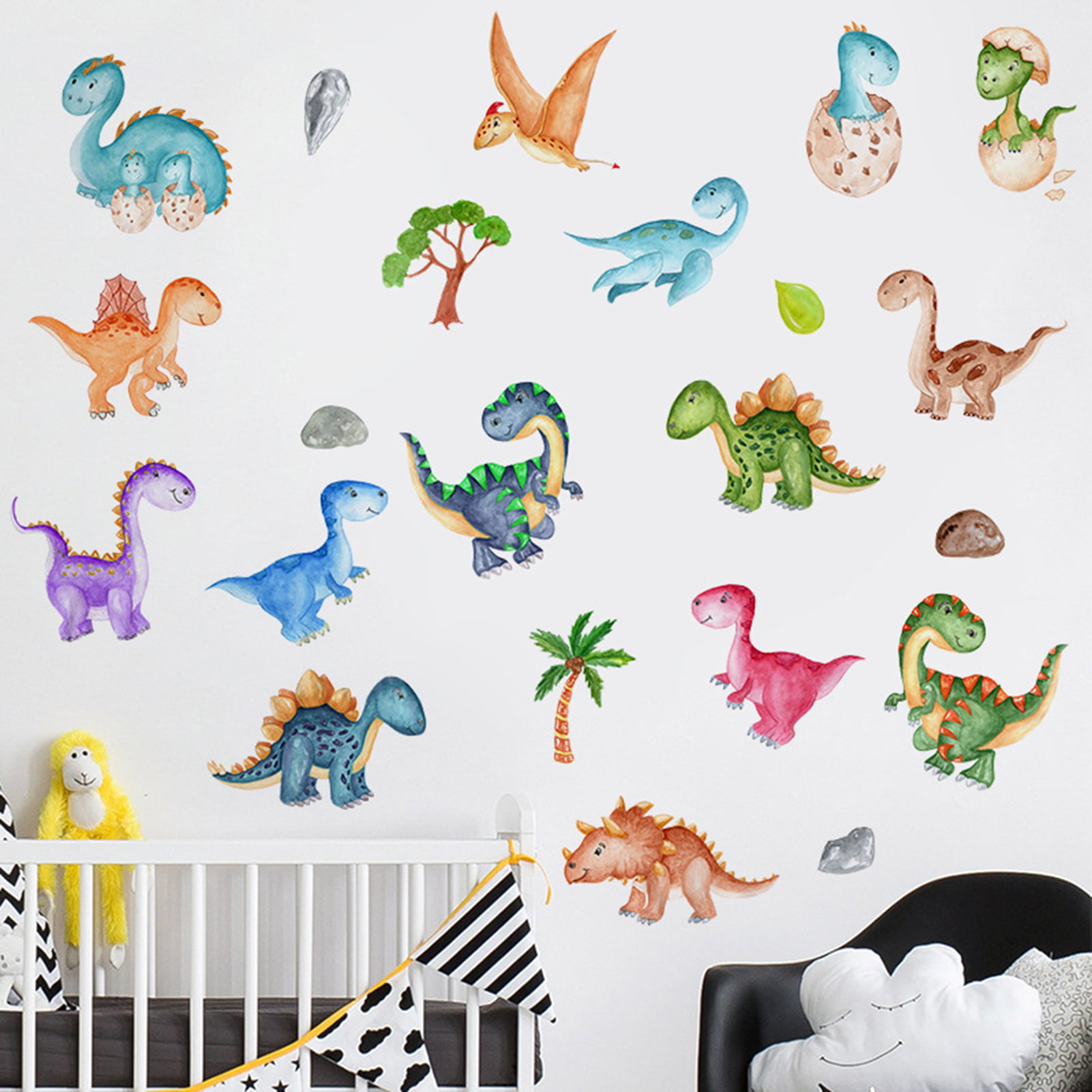 Details about   Removable Home Decor Door Wall Sticker Self Adhesive Animals Dinosaurs 