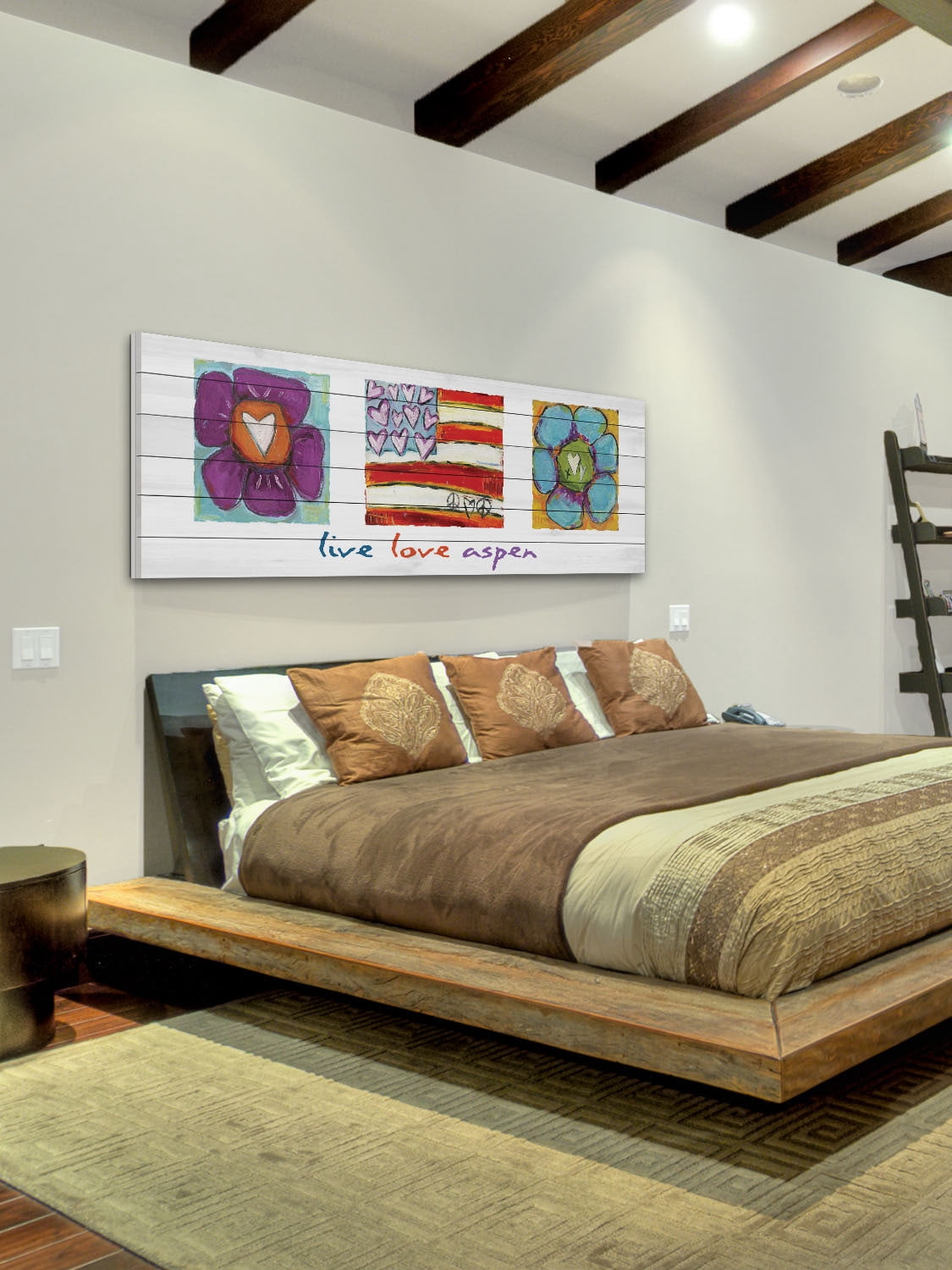 Marmont Hill "Live Love Aspen" by Tori Campisi Painting Print on White Pine Wood