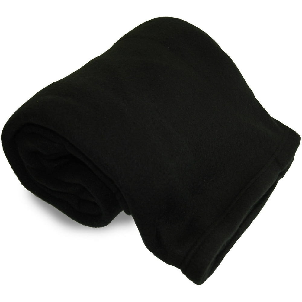 World's Best Travel Blanket, Polyester Knit Fleece, 50in x 60in, Black ...