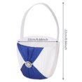 thumbnail image 4 of Cesta de flores de boda de material satinado de seda, cesta para niña, conjuntos de cestas de flores blancas (azul), 4 of 8
