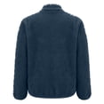 thumbnail image 5 of GXIPO Women Sherpa Jacket Full Zip Fuzzy Teddy Coat with Pockets Fleece Lined Warm Winter Casual Outfits Dark Blue L, 5 of 6