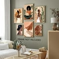 thumbnail image 2 of Hieng Black Girl Wall Art Abstract African American Decor Posters Fashion Black Woman Canvas Prints Modern Black Female Painting Pictures for Bedroom Living Room Unframed, 2 of 6