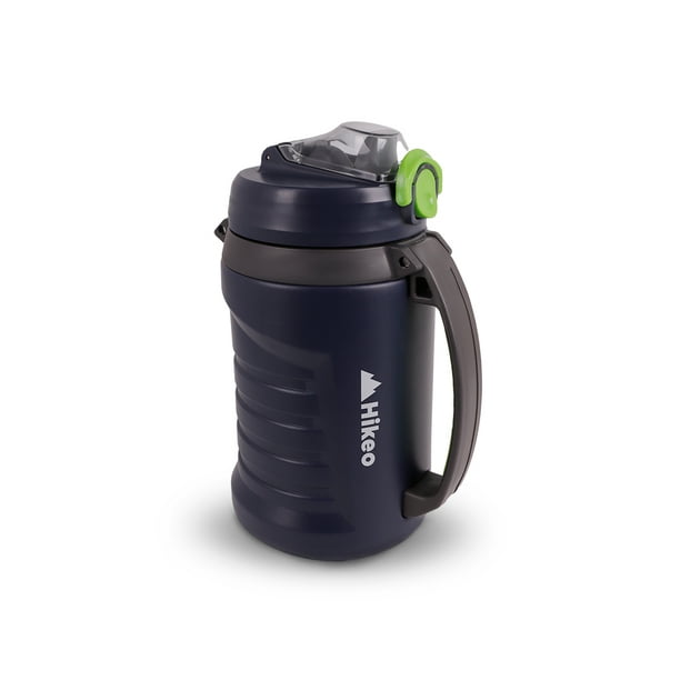 Termo de Agua Hikeo 2 Litros Deportivo Plástico de Doble Pared Tapa Hermética y Popote