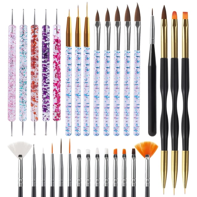 Juego de pinceles para decoración de uñas Artdone, 31 piezas, para diseño de uñas