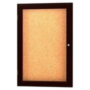 Waddell 77-3624CK-EK Messenger 24 x 36 x 2 in. Wall Case Message Center, 1 Door - Espresso