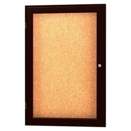 Waddell 77-3624CK-EK Messenger 24 x 36 x 2 in. Wall Case Message Center, 1 Door - Espresso