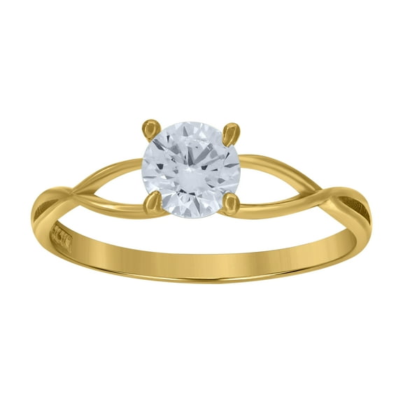 JORIE Twisted Cubic Zirconia Engagement Rings 10k, Gold (Gift Box)