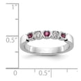 thumbnail image 7 of 14K White Gold Ring Band Wedding Diamond Round Ruby Red, 7 of 7