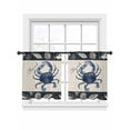 thumbnail image 2 of Sheer Curtains 45 Inches Long, Coastal Crab Light Filtering Window Curtains for Living Room/Bedroom, Nautical Ocean Beach Fish Starfish Rod Pocket Voile Sheer Curtain Drapes, 52"W x 45"L, 2 Panels, 2 of 8