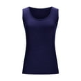 thumbnail image 6 of ZQUUVOU Tank Top For Women Square Neck Summer Solid Color Slim Tops (Dark Blue,S), 6 of 7