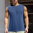 thumbnail image 2 of Workout Tank Tops for Men Summer Ice Silk Mesh Breathable Sleeveless Tee Shirts Sports Muscle Undershirt Gym Tops Dark Blue XL, 2 of 5