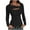 Black, variant on SDNall Fall Women's Long Sleeve Top, Slim Fitted Cutout Shirt Bodysuit Ribbed Knit Blouse