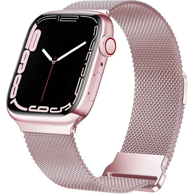 Magnetic Band Compatible with Apple Watch 38mm 40mm 41mm 42mm 44mm 45mm, Stainless Steel Mesh Milanese Strap with Adjustable Loop, Metal band for iWat
