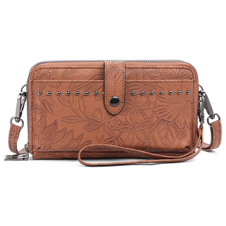 KALUNMA Women's Leather Crossbody Phone Wallet Purse photo 1