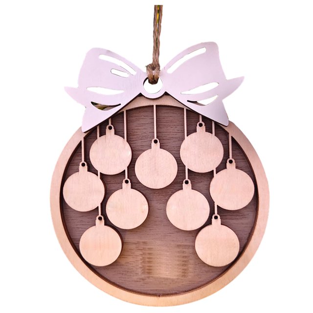 Colgante de árbol creativo de Navidad redondo con cuerda pequeña para decoración de festivales navideños