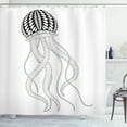 thumbnail image 1 of Ambesonne Jellyfish Shower Curtain, Monochrome Animal, 69"Wx84"L, Charcoal Grey White, 1 of 2