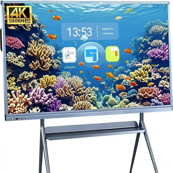 JYXCN Smart Board 55 Inch All-in-One Touch Screen Interactive Whiteboard Dual Syste Cloud Sharing Smart Board for Education, Office & Presentations