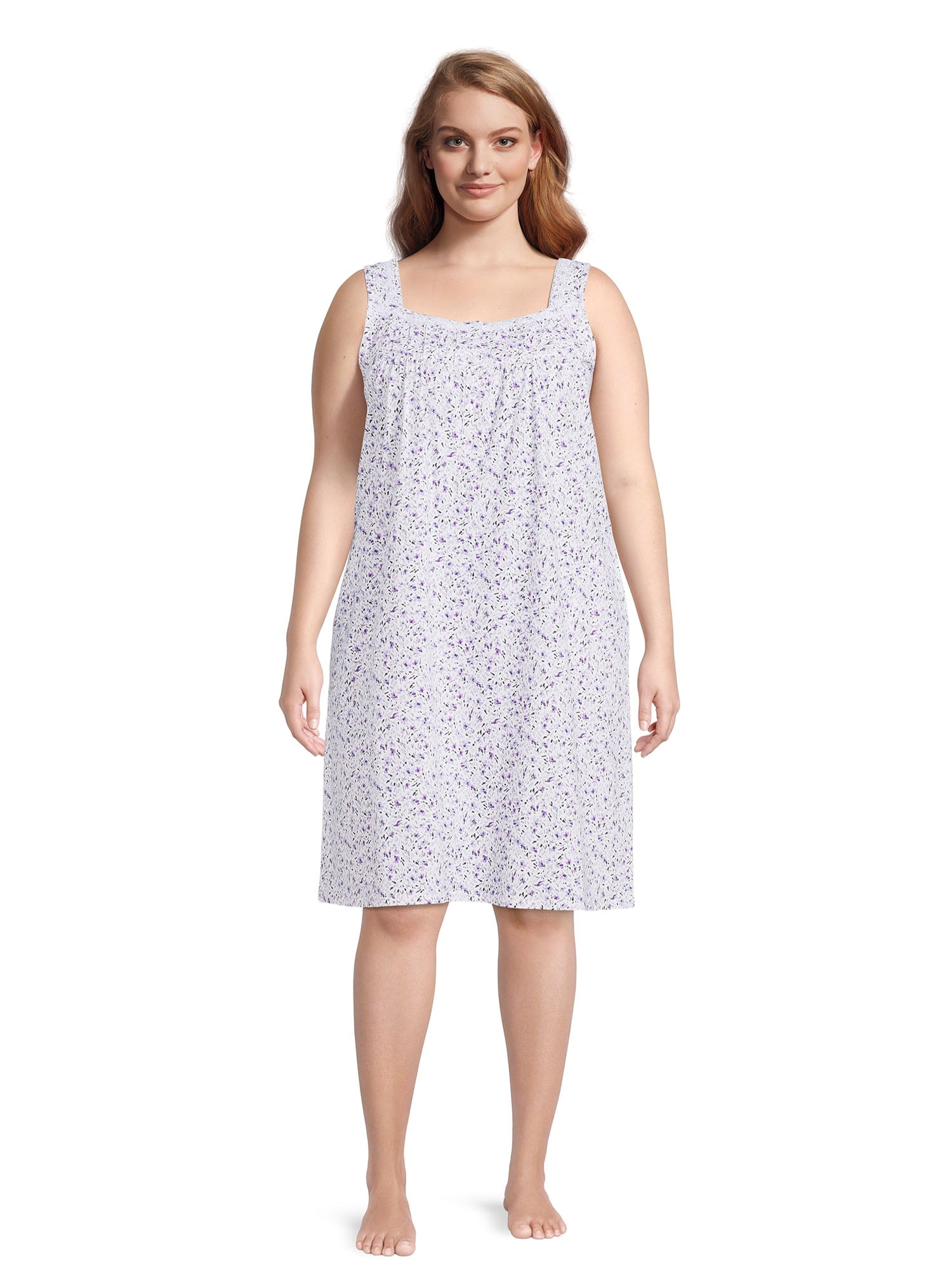 Aria Women's and Women's Plus Sleeveless Cotton Nightgown, Sizes S4X