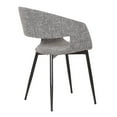 thumbnail image 4 of Jocelyn Mid-Century Black Dining Accent Chair with Gold Metal Legs, 4 of 5