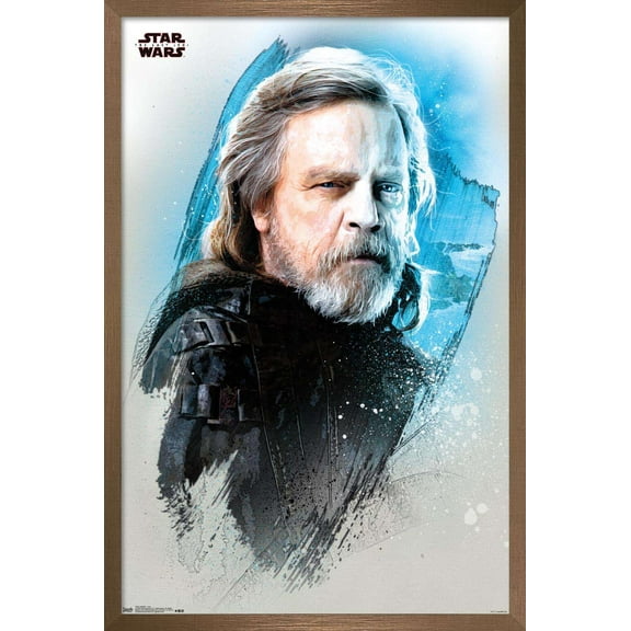 Star Wars: The Last Jedi - Luke Wall Poster, 22.375" x 34", Framed
