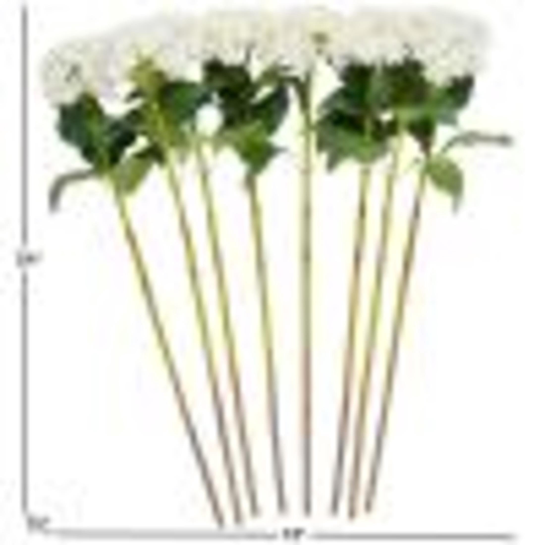 34" Plastic Floral Tall Hydrangea Artificial Flower Stem, by DecMode (8 Count)