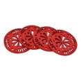 thumbnail image 4 of Holiday Time 4 pack Red Snowflake Christmas Felt Coasters, Heat Insulation Table Protector, 4 of 6