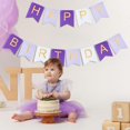 thumbnail image 3 of Guirnalda de Cumpleaños Hirbisnis Letras Doradas Morado 13 piezas, 3 of 8