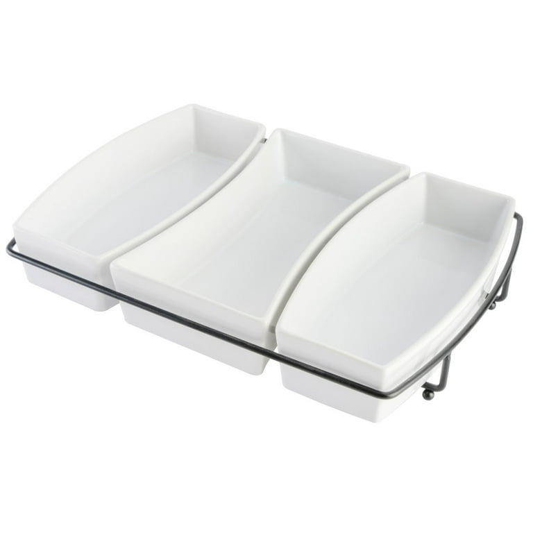 Gibson Home Gracious Dining Tidbit Dish Set W Metal Stand