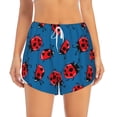thumbnail image 2 of KLL Colorful Ladybird Pattern Shorts Women,Athletic Shorts High Waisted Running Shorts Pocket Sporty Short Gym Elastic Workout Shorts-XX-Large, 2 of 7