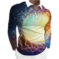 thumbnail image 1 of Blusa de manga larga con estampado digital colorido y media cremallera para hombre Pompotops  oipoqjl46987, 1 of 5