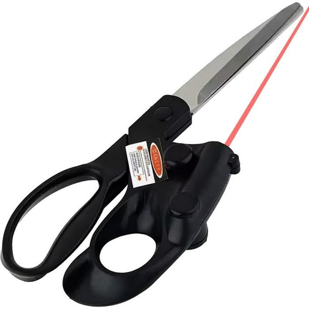 Tijeras con Guía Láser de Corte PrecisionCut 1Pza Estándar Tijeras guía láser Acero Inoxidable Plástico Negro.