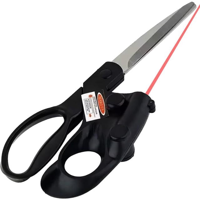 Tijeras con Guía Láser de Corte PrecisionCut 1Pza Estándar Tijeras guía láser Acero Inoxidable Plástico Negro.