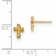 thumbnail image 2 of 14k Yellow Gold Cross Stud Earrings Ball Button Religious, 2 of 6
