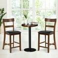 thumbnail image 4 of Gymax Set of 4 Barstools Counter Height Chairs w/Leather Seat & Rubber Wood Legs, 4 of 10