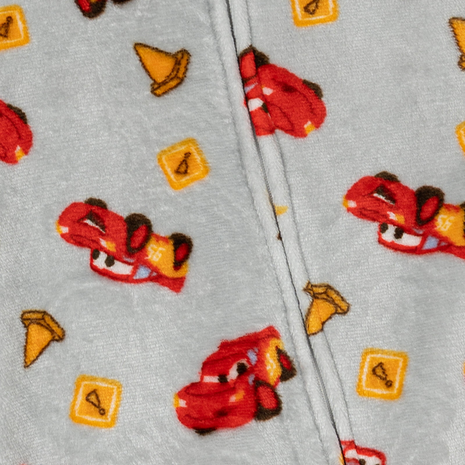 Disney Cars Baby Boys' Fleece Footed Sleep N' Play McQueen Light Grey