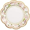 Kate Aspen Vintage Floral Tea Party 7 inch Pink (Set of 16) Premium Decorative Paper Plates - Perfect for Weddings, Bridal Brunches, Bridal Showers, Baby Showers