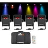 Chauvet DJ Freedom H1 X4 4) Wireless Church Stage Wash Lights+Bag+Charger+Remote