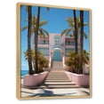 thumbnail image 2 of Designart "Pink House in Miami V" Floral Floater Framed Wall Decor, 2 of 7